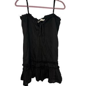 Impeccable Pig Linen Mini Dress Size Medium Little Black Dress LBD Lightweight